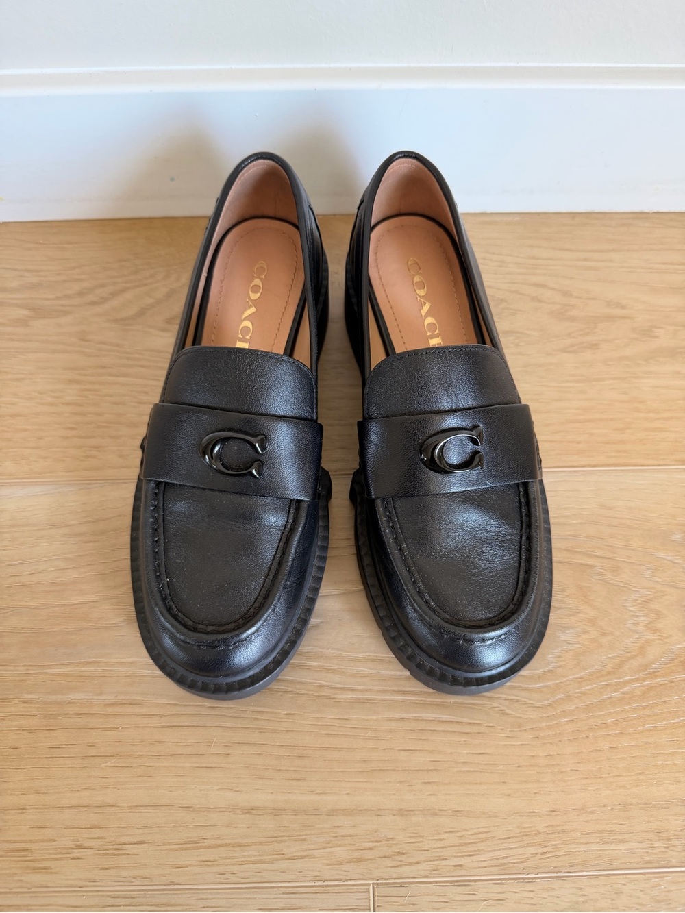 Coach Leah Platform Leather Loafers